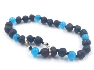 20251230_131443 Adjustable amber bracelet with blue cat eye