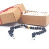 Adjustable unpolished black amber and honey bracelet