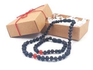 Conjunto de ámbar cereza sin pulir