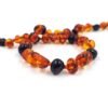 Amber necklace for kids 3cognac/cherry