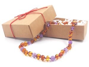 20260104_163131 Amber necklace for kids with amethyst