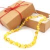 Collar de ámbar para niños limón/leche