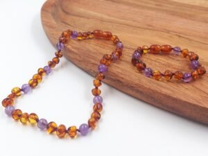 Amber set for kids with amethyst