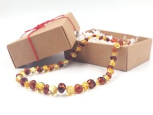 Baltijos gintaro karoliai vaikams - klevas/citrina